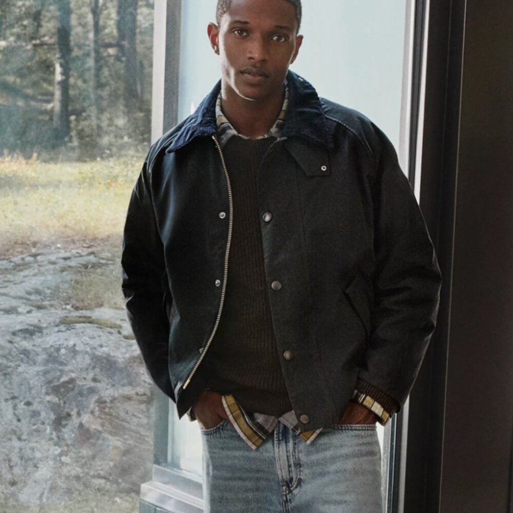 Navy ~ Barbour OS Transporter Casual Jacket MSRP$435 British Heritage